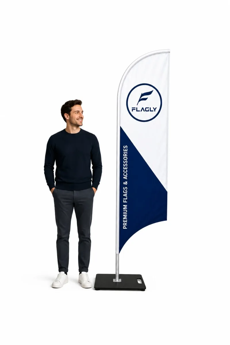 Beachflag im Groessenvergleich